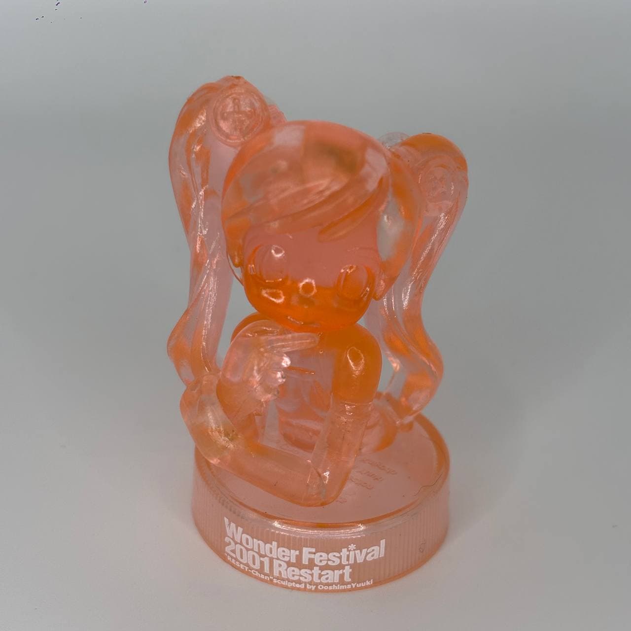 Wonder Festival 2001 Restart Reset-chan Bottle Cap Figure Vintage Clear Orange Version